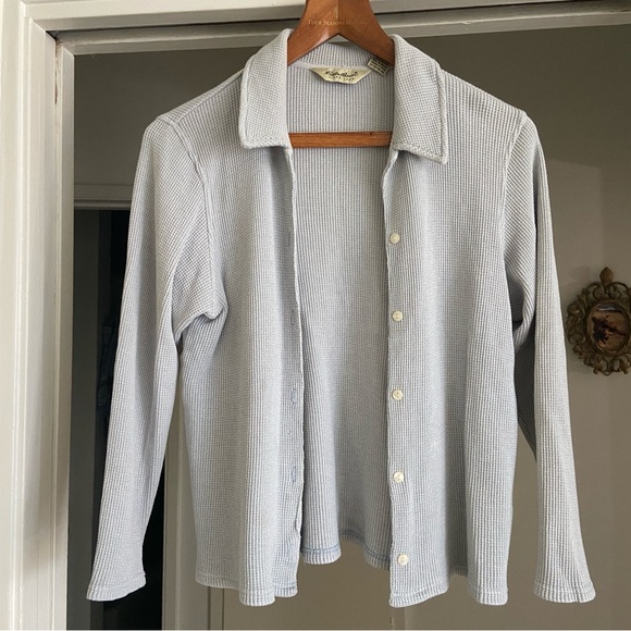 Eddie Bauer Waffle Cotton Button Up - Picture 1 of 10